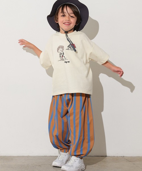 Ocean&Ground（オーシャン&グラウンド）の「ENJOY STITCH Tシャツ/刺繍（Tシャツ/カットソー・キッズ・キナリ/ホワイト/ライトブルー/ブラック・100/95/90/80/140/130/120/110）」の9枚目の写真