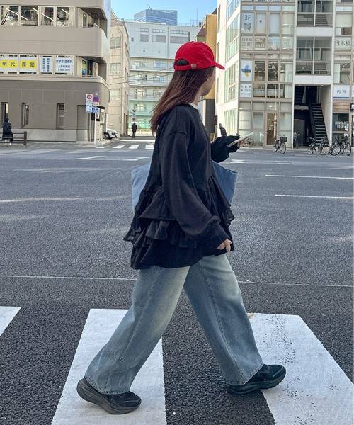 PILIT(ピリット)の「ティアードペプラムトップス(Tシャツ/カットソー・レディース・アイボリー/ブラック・MEDIUM)」の21枚目の写真
