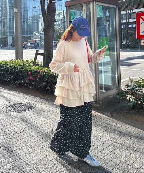 PILIT(ピリット)の「ティアードペプラムトップス(Tシャツ/カットソー・レディース・アイボリー/ブラック・MEDIUM)」の7枚目の写真