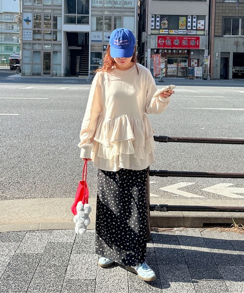 PILIT(ピリット)の「ティアードペプラムトップス(Tシャツ/カットソー・レディース・アイボリー/ブラック・MEDIUM)」の10枚目の写真