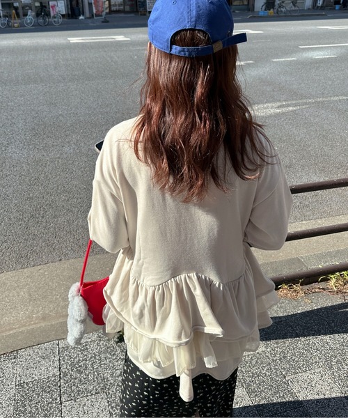 PILIT(ピリット)の「ティアードペプラムトップス(Tシャツ/カットソー・レディース・アイボリー/ブラック・MEDIUM)」の12枚目の写真