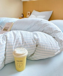 Vini（ヴィニ）の「ストライプ 柄 布団 カバー 3点 セット ( シングル )（寝具）」