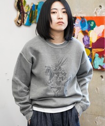 THRIFTY LOOK / スリフティールック "WHITE RABBIT" CREW SWEAT ピグメント加工 スウェット