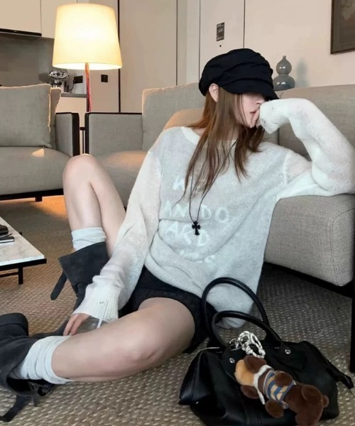 CELENA BEATS(セレナビーツ)の「ニットショートパンツ(その他パンツ・レディース・アイボリー/グレー・FREE)」の7枚目の写真