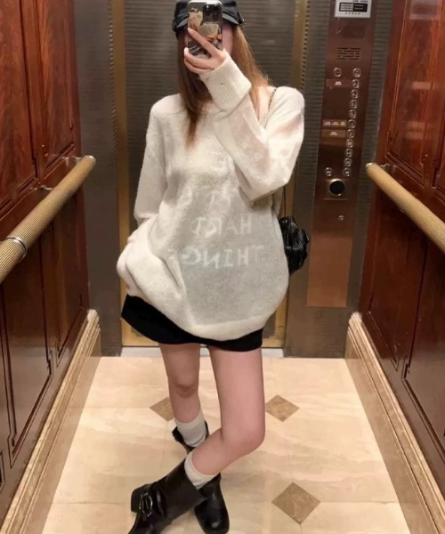 CELENA BEATS(セレナビーツ)の「ニットショートパンツ(その他パンツ・レディース・アイボリー/グレー・FREE)」の8枚目の写真