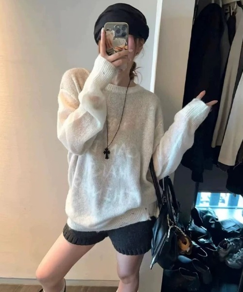 CELENA BEATS(セレナビーツ)の「ニットショートパンツ(その他パンツ・レディース・アイボリー/グレー・FREE)」の10枚目の写真