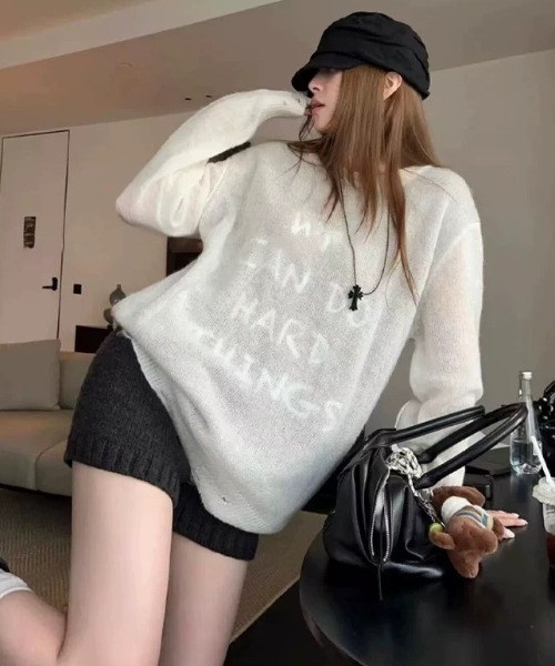 CELENA BEATS(セレナビーツ)の「ニットショートパンツ(その他パンツ・レディース・アイボリー/グレー・FREE)」の11枚目の写真
