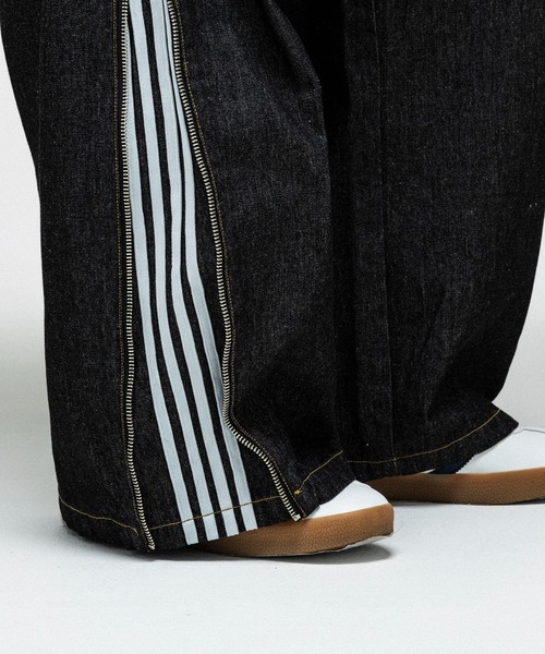 ILL'S(イルズ)の「2way SIDE ZIP BARREL-LEG DENIM PANTS / 2wayサイドジップバレルレッグデニムパンツ バギーパンツ ワイド サイドライン メンズ レディース ユニセックス(デニムパンツ・メンズ・ブラック/グレー/ブルー・M/L)」の9枚目の写真
