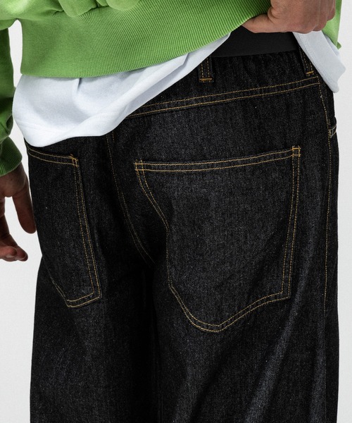 ILL'S(イルズ)の「2way SIDE ZIP BARREL-LEG DENIM PANTS / 2wayサイドジップバレルレッグデニムパンツ バギーパンツ ワイド サイドライン メンズ レディース ユニセックス(デニムパンツ・メンズ・ブラック/グレー/ブルー・M/L)」の11枚目の写真