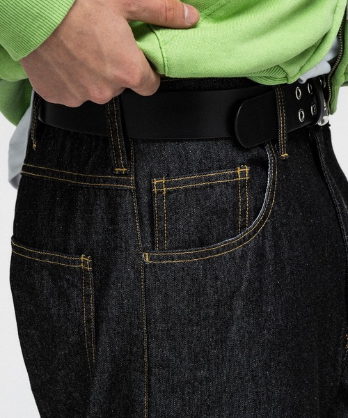ILL'S(イルズ)の「2way SIDE ZIP BARREL-LEG DENIM PANTS / 2wayサイドジップバレルレッグデニムパンツ バギーパンツ ワイド サイドライン メンズ レディース ユニセックス(デニムパンツ・メンズ・ブラック/グレー/ブルー・M/L)」の12枚目の写真