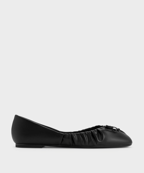 CHARLES & KEITH（チャールズ & キース）の「ルーシュドボウ バレエフラット（バレエシューズ・レディース・ブラック/サンドベージュ・25cm/24.5cm/23.5cm/23cm/22.5cm）」の9枚目の写真