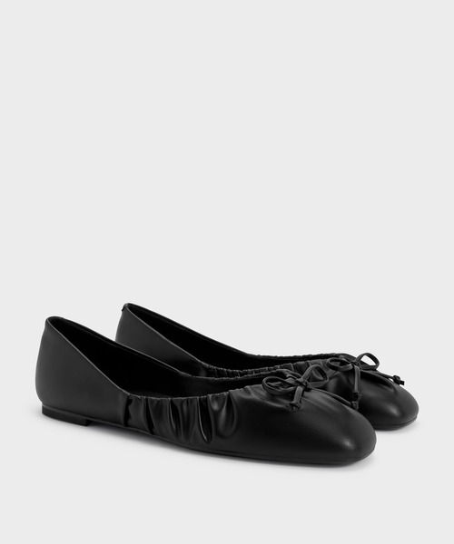 CHARLES & KEITH（チャールズ & キース）の「ルーシュドボウ バレエフラット（バレエシューズ・レディース・ブラック/サンドベージュ・25cm/24.5cm/23.5cm/23cm/22.5cm）」の10枚目の写真