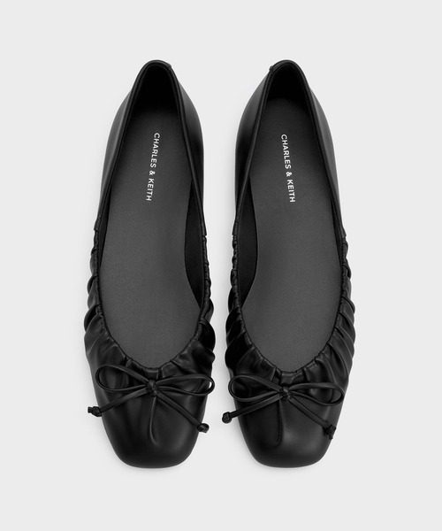 CHARLES & KEITH（チャールズ & キース）の「ルーシュドボウ バレエフラット（バレエシューズ・レディース・ブラック/サンドベージュ・25cm/24.5cm/23.5cm/23cm/22.5cm）」の13枚目の写真