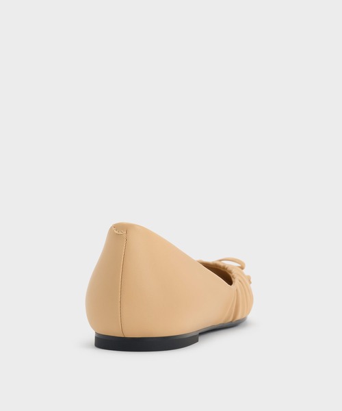 CHARLES & KEITH（チャールズ & キース）の「ルーシュドボウ バレエフラット（バレエシューズ・レディース・ブラック/サンドベージュ・25cm/24.5cm/23.5cm/23cm/22.5cm）」の5枚目の写真