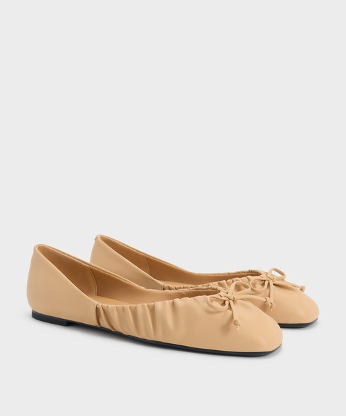 CHARLES & KEITH（チャールズ & キース）の「ルーシュドボウ バレエフラット（バレエシューズ・レディース・ブラック/サンドベージュ・25cm/24.5cm/23.5cm/23cm/22.5cm）」の14枚目の写真