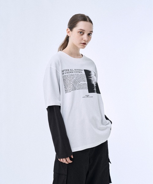 PHILTHEORY（フィルセオリー）の「Glitch poem graphic T-shirts / グリッチポエムグラフィックT（Tシャツ/カットソー・メンズ・ホワイト/ブラック・1/3/2）」の15枚目の写真