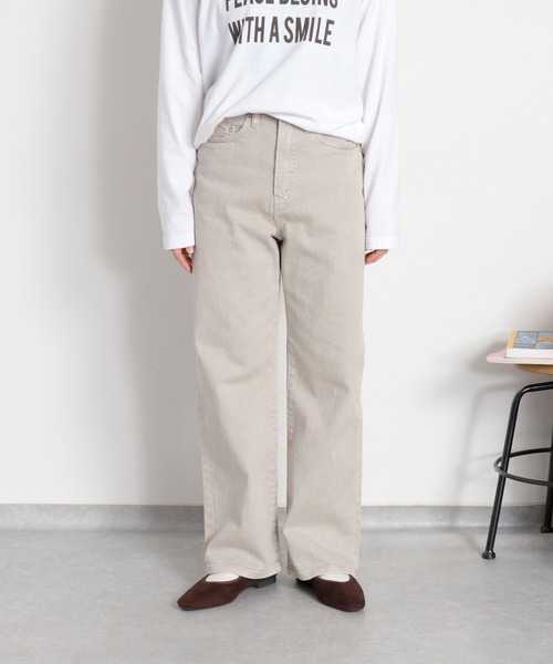 cepo（セポ）の「〈セットアップ対応〉美脚＆細見えシルエット♪ ハイスタンダードストレートデニム（デニムパンツ・レディース・ブルー系2/ベージュ・M/S/L）」の6枚目の写真