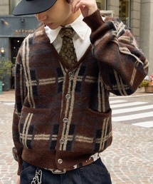 【ブラウン】撚り杢グレンチェックボタンレスカーディガン ZARA（ザラ） ZARA 25AW チェック柄ニットカーディガン S モカ