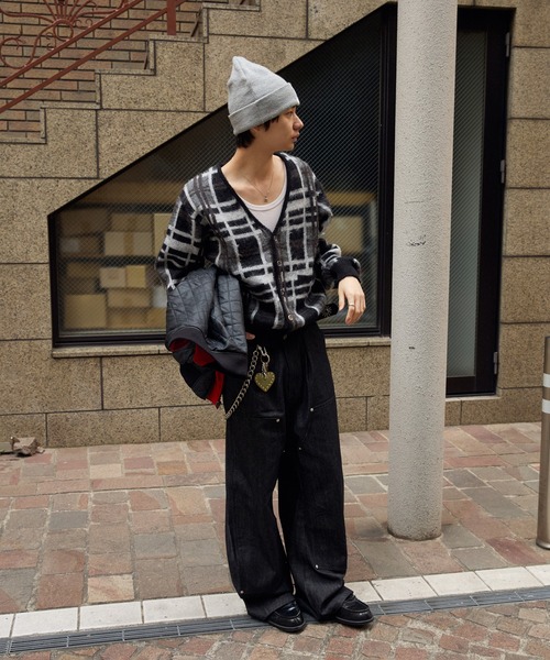 kutir(クティール)の「SILVER BUTTON CHECK CARDIGAN/シルバーボタンチェックカーディガン(カーディガン/ボレロ・メンズ・ブラック/ブラウン/ネイビー・LARGE/MEDIUM)」の16枚目の写真