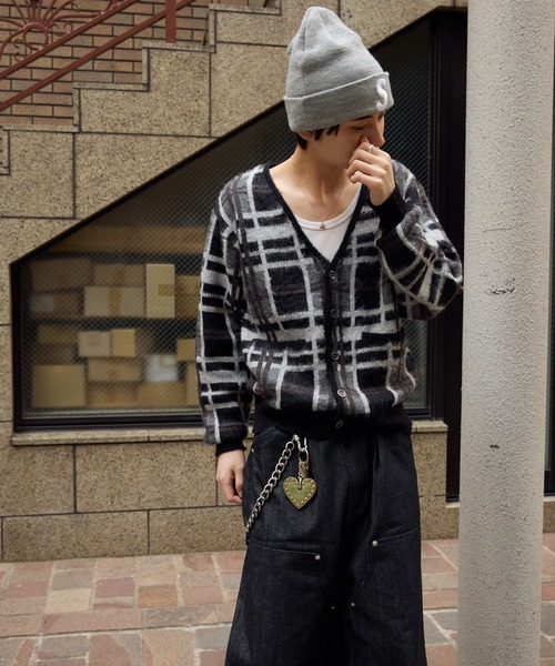 kutir(クティール)の「SILVER BUTTON CHECK CARDIGAN/シルバーボタンチェックカーディガン(カーディガン/ボレロ・メンズ・ブラック/ブラウン/ネイビー・LARGE/MEDIUM)」の13枚目の写真