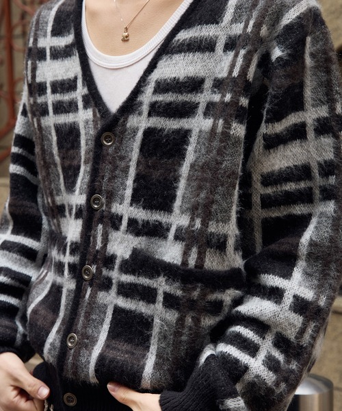 kutir(クティール)の「SILVER BUTTON CHECK CARDIGAN/シルバーボタンチェックカーディガン(カーディガン/ボレロ・メンズ・ブラック/ブラウン/ネイビー・LARGE/MEDIUM)」の21枚目の写真