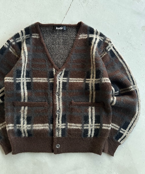 kutir(クティール)の「SILVER BUTTON CHECK CARDIGAN/シルバーボタンチェックカーディガン(カーディガン/ボレロ・メンズ・ブラック/ブラウン/ネイビー・LARGE/MEDIUM)」の6枚目の写真