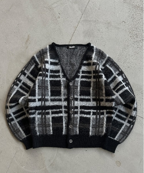 kutir(クティール)の「SILVER BUTTON CHECK CARDIGAN/シルバーボタンチェックカーディガン(カーディガン/ボレロ・メンズ・ブラック/ブラウン/ネイビー・LARGE/MEDIUM)」の9枚目の写真