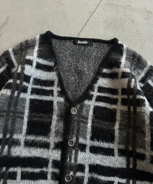 kutir(クティール)の「SILVER BUTTON CHECK CARDIGAN/シルバーボタンチェックカーディガン(カーディガン/ボレロ・メンズ・ブラック/ブラウン/ネイビー・LARGE/MEDIUM)」の5枚目の写真