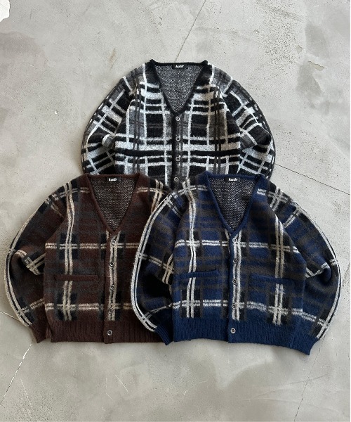 kutir(クティール)の「SILVER BUTTON CHECK CARDIGAN/シルバーボタンチェックカーディガン(カーディガン/ボレロ・メンズ・ブラック/ブラウン/ネイビー・LARGE/MEDIUM)」の8枚目の写真