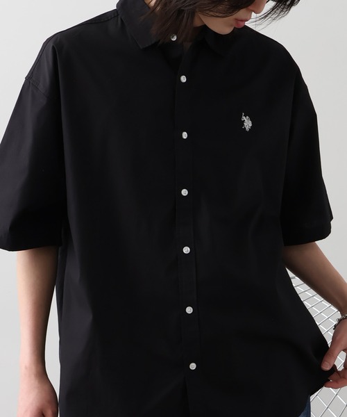 U.S. POLO ASSN.(ユーエスポロアッスン)の「【U.S. POLO ASSN./ユーエスポロアッスン】ワンポイントロゴ刺繍 半袖オーバーサイズシャツ(シャツ/ブラウス・メンズ・ブラック/インディゴブルー/ライトブルー/ホワイト・LL/M/L)」の9枚目の写真