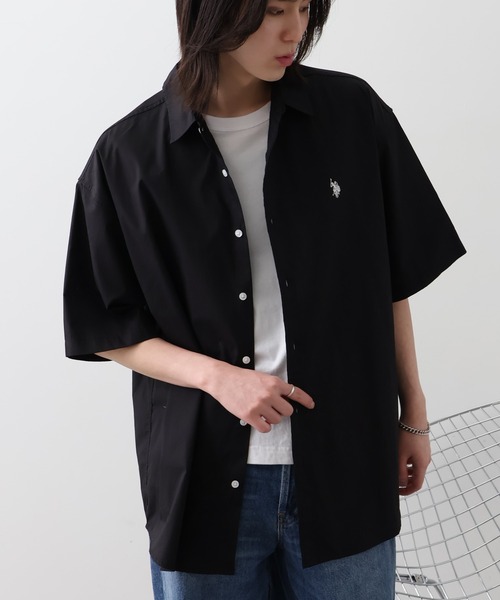 U.S. POLO ASSN.(ユーエスポロアッスン)の「【U.S. POLO ASSN./ユーエスポロアッスン】ワンポイントロゴ刺繍 半袖オーバーサイズシャツ(シャツ/ブラウス・メンズ・ブラック/インディゴブルー/ライトブルー/ホワイト・LL/M/L)」の7枚目の写真