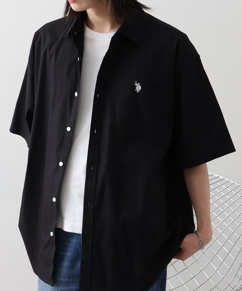 U.S. POLO ASSN.(ユーエスポロアッスン)の「【U.S. POLO ASSN./ユーエスポロアッスン】ワンポイントロゴ刺繍 半袖オーバーサイズシャツ(シャツ/ブラウス・メンズ・ブラック/インディゴブルー/ライトブルー/ホワイト・LL/M/L)」の6枚目の写真
