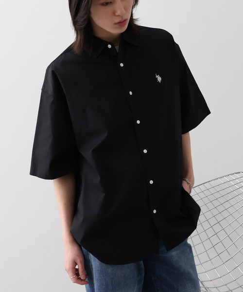 U.S. POLO ASSN.(ユーエスポロアッスン)の「【U.S. POLO ASSN./ユーエスポロアッスン】ワンポイントロゴ刺繍 半袖オーバーサイズシャツ(シャツ/ブラウス・メンズ・ブラック/インディゴブルー/ライトブルー/ホワイト・LL/M/L)」の8枚目の写真