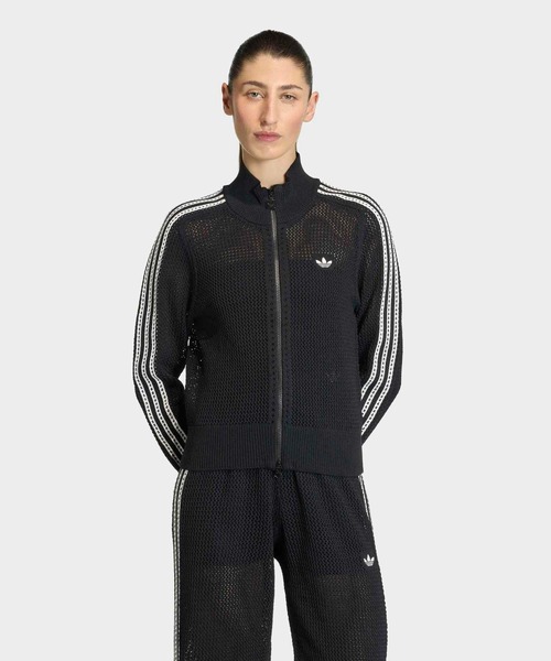 adidas（アディダス）の「ニット クロシェ ファイヤーバード トラックトップ / ジャージ / トラックジャケット / アディダスオリジナルス adidas Originals（ジャージ・レディース・ホワイト/ブラック・SMALL/MEDIUM/X-SMALL/XX-LARGE/X-LARGE/LARGE）」の2枚目の写真
