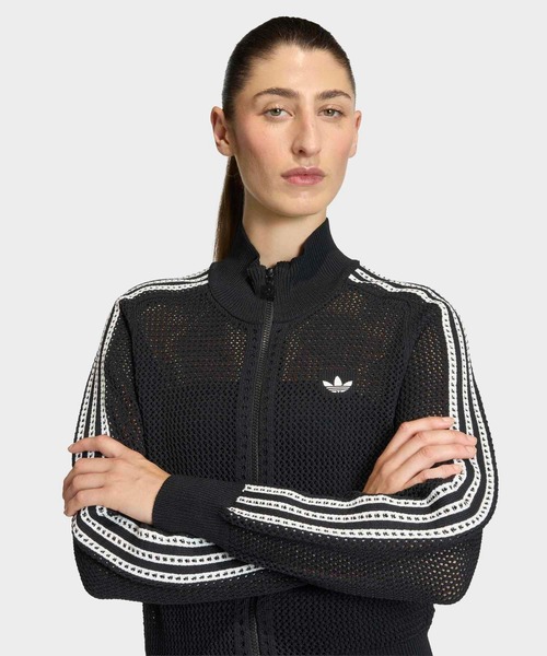 adidas（アディダス）の「ニット クロシェ ファイヤーバード トラックトップ / ジャージ / トラックジャケット / アディダスオリジナルス adidas Originals（ジャージ・レディース・ホワイト/ブラック・SMALL/MEDIUM/X-SMALL/XX-LARGE/X-LARGE/LARGE）」の5枚目の写真