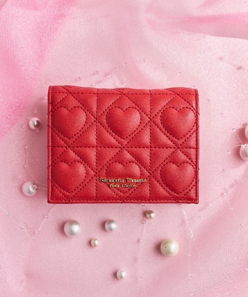 Samantha Thavasa Petit Choice（サマンサタバサ　プチチョイス）の「ハートキルト ミニ財布（財布・レディース・レッド/オフホワイト/ブラック/ピンク・FREE）」の4枚目の写真