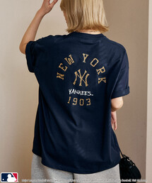 PUBLUX/パブリュクス <機能性素材>別注MLB レオパード柄 ロゴ Tシャツ 限定展開