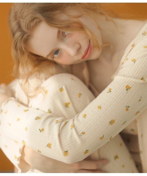 PEACH JOHN(ピーチジョン)の「コットン混リブパジャマ3点セット(ルームウェア/パジャマ・レディース・グレー/イエロー・ONE SIZE)」の14枚目の写真