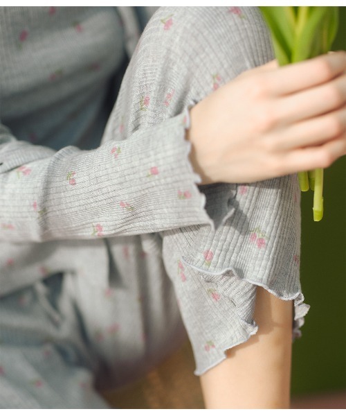 PEACH JOHN(ピーチジョン)の「コットン混リブパジャマ3点セット(ルームウェア/パジャマ・レディース・グレー/イエロー・ONE SIZE)」の9枚目の写真