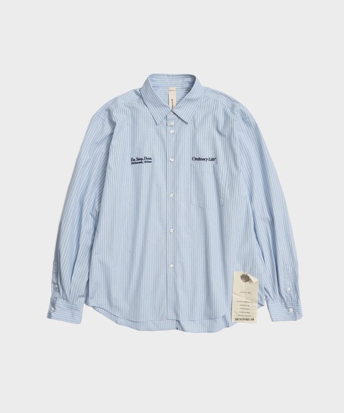 SHINYAKOZUKA（シンヤコヅカ）の「別注CLASSIC SHIRT(ISSUE8)（Tシャツ/カットソー・メンズ・サックスブルー/アイボリー/ストライプ・S/M）」の3枚目の写真