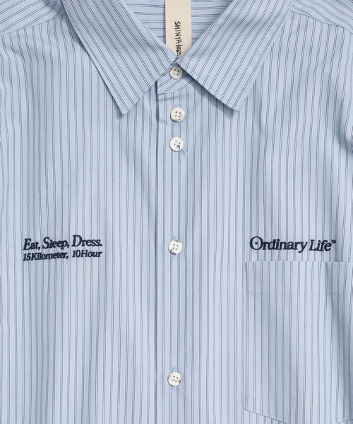SHINYAKOZUKA（シンヤコヅカ）の「別注CLASSIC SHIRT(ISSUE8)（Tシャツ/カットソー・メンズ・サックスブルー/アイボリー/ストライプ・S/M）」の7枚目の写真