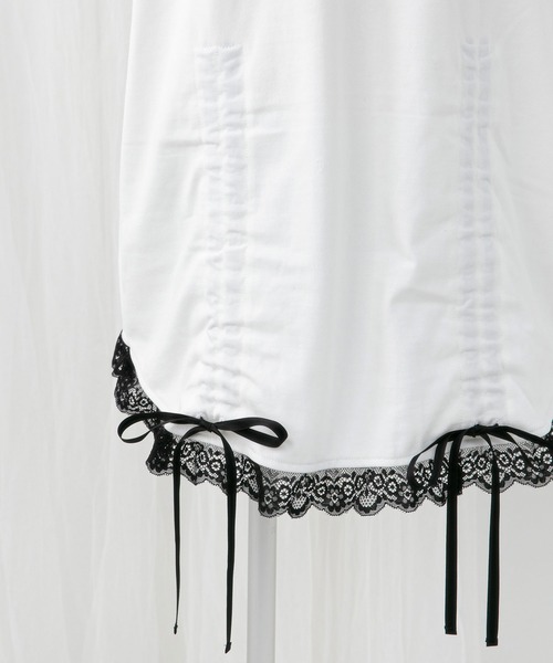 DearMyLove（ディアマイラブ）の「【ｻﾝﾘｵ×DML】ﾘﾎﾞﾝﾚｰｽﾋﾞｯｸﾞTｼｬﾂ（Tシャツ/カットソー・レディース・ホワイト×ブルー/ホワイト×ピンク/ホワイト×ブラック・M～Ｌ/LL～3L）」の19枚目の写真