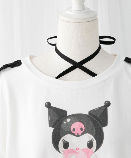 DearMyLove（ディアマイラブ）の「【ｻﾝﾘｵ×DML】ﾘﾎﾞﾝﾚｰｽﾋﾞｯｸﾞTｼｬﾂ（Tシャツ/カットソー・レディース・ホワイト×ブルー/ホワイト×ピンク/ホワイト×ブラック・M～Ｌ/LL～3L）」の21枚目の写真