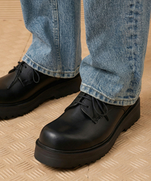 FIRENZE ATELIER（フィレンツェアトリエ）の「[SECOND.A Light] ボリュームラウンドトゥ5CMダービーSL27 [マットブラック]（ドレスシューズ）」