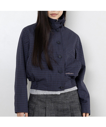 WEBHOUSE（ウェブハウス）の「ハートロゴハイネックジャケット - チェック（その他アウター）」