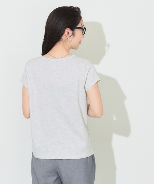 coca(coca)(コカ)の「刺繍入り半袖クルーネックトップス(Tシャツ/カットソー・レディース・ライトグレー/ホワイト・L/S/M)」の13枚目の写真