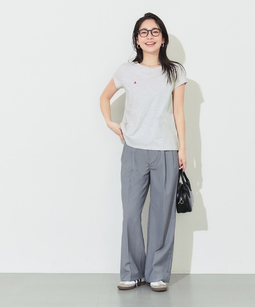 coca(coca)(コカ)の「刺繍入り半袖クルーネックトップス(Tシャツ/カットソー・レディース・ライトグレー/ホワイト・L/S/M)」の14枚目の写真
