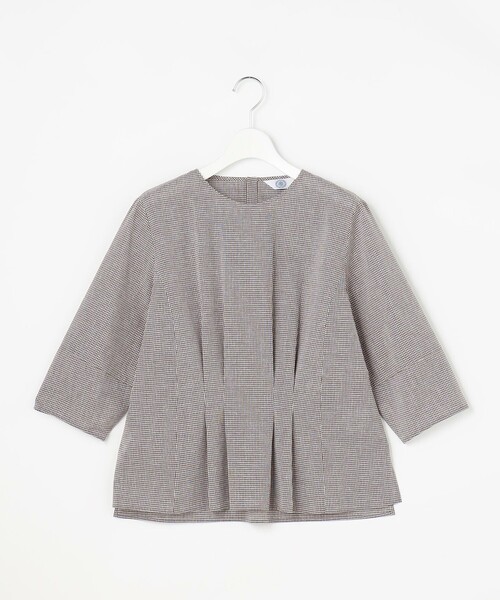 J.PRESS（ジェイプレス）の「リネンminiチェック プルオーバー ブラウス（シャツ/ブラウス・レディース・ネイビー系3/サックスブルー系3/ブラウン系3・T15/T13）」の8枚目の写真