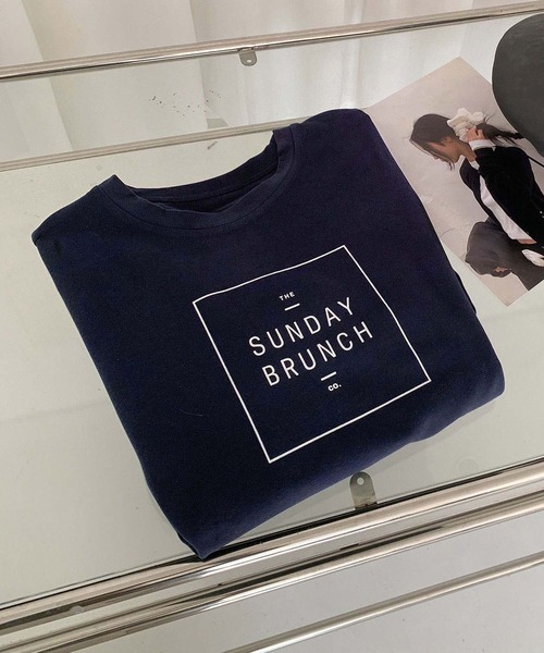 LOWO(ロワ)の「英字ロゴプリントオーバーサイズ半袖Tシャツ(コットン/カジュアル)(Tシャツ/カットソー・レディース・ネイビー/ホワイト/グレー・FREE)」の18枚目の写真