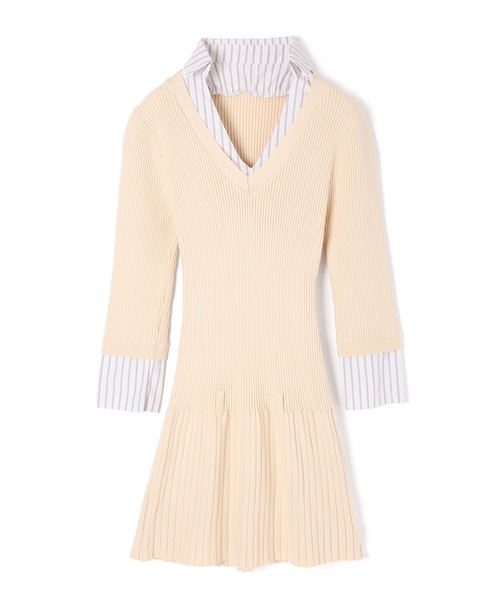 M DOLLY(エムドリー)の「stripe shirt sereno mini dress/ストライプシャツセレーノミニドレス(ワンピース・レディース・グレー/ベージュ・FREE)」の19枚目の写真